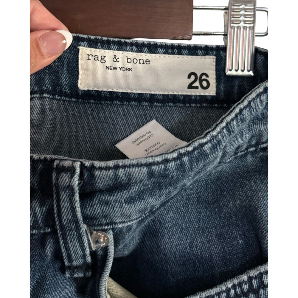 Rag & Bone Logan Mid-Rise Wide Leg Jeans Charlock Blue Denim - Picture 6 of 10